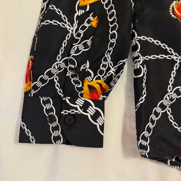 Suslo Couture Button Up Shirt Men’s XL All Over Print Crown Print Royalty - Picture 10 of 10